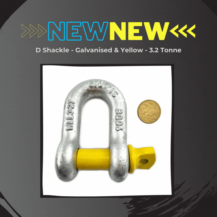 Dshackles Galvanised & Yellow Grade S. Various Sizes. Australia