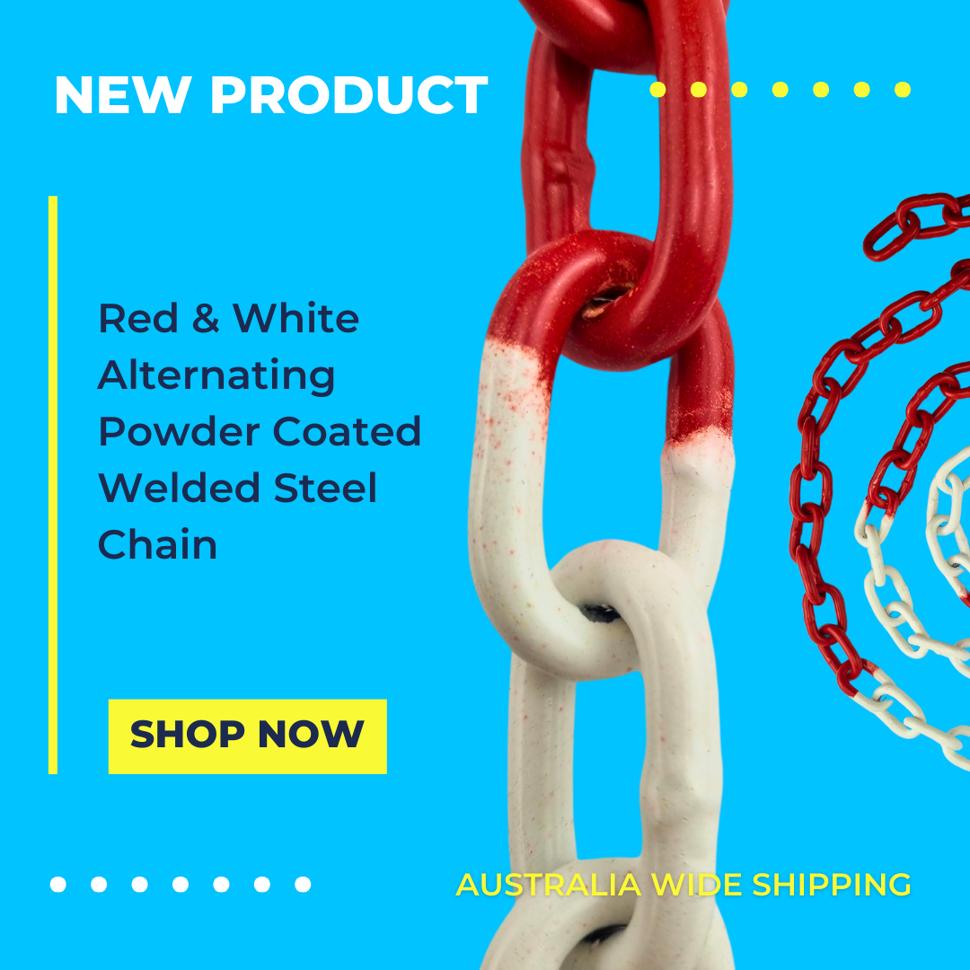 NEW! Red & White Powder Coated Chain