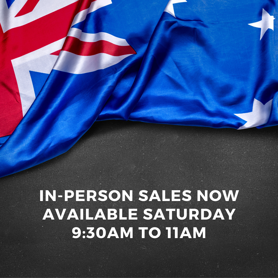 Due to popular demand, we are now open for in-person sales on Saturday mornings.
