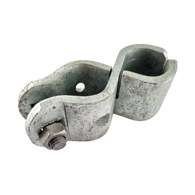 Hinge - Clamp-On - Galvanised. Australian made. Brand: Downee. Shop fence & gate fittings. Shipping Australia wide.