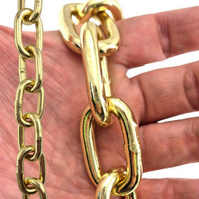 Gold Plated Welded Link Lighting Chain, size 6mm. Commercial Grade  Steel Chain. Delivery Australia wide. Shop: chain.com.au