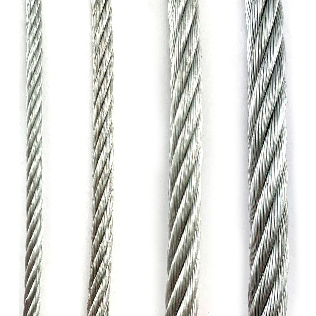 Galvanised wire rope (wire cord, wire cable). Sizes: 1.5mm up to 12mm. Australia wide shipping from Melbourne. Chain.com.au