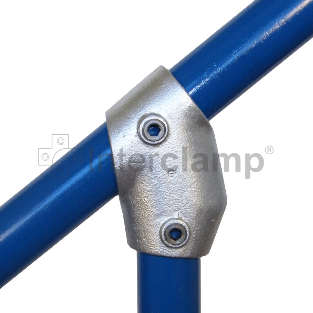 Adjustable Short T (Adjustable Short Tee), 30 to 60 Degrees for Galvanised Pipe (Interclamp Code 129). Shop online chain.com.au. Australia wide shipping.