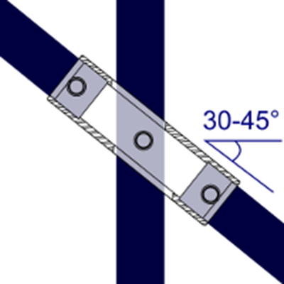 Adjustable Cross (30° to 45°) for Galvanised Pipe (Interclamp Code 130). Shop rail and pipe fittings online chain.com.au. Australia wide shipping.