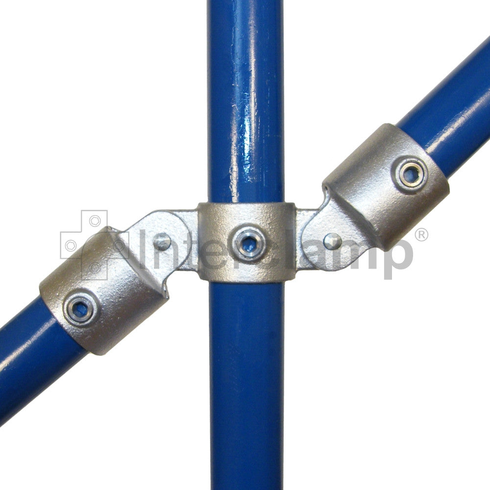 Double Swivel Connector for 42mm Galvanised Pipe, by Interclamp. Shop chain.com.au