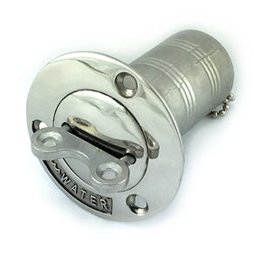 Stainless steel deck water nozzle, size 50mm in type 316 marine grade stainless steel. Melbourne Australia