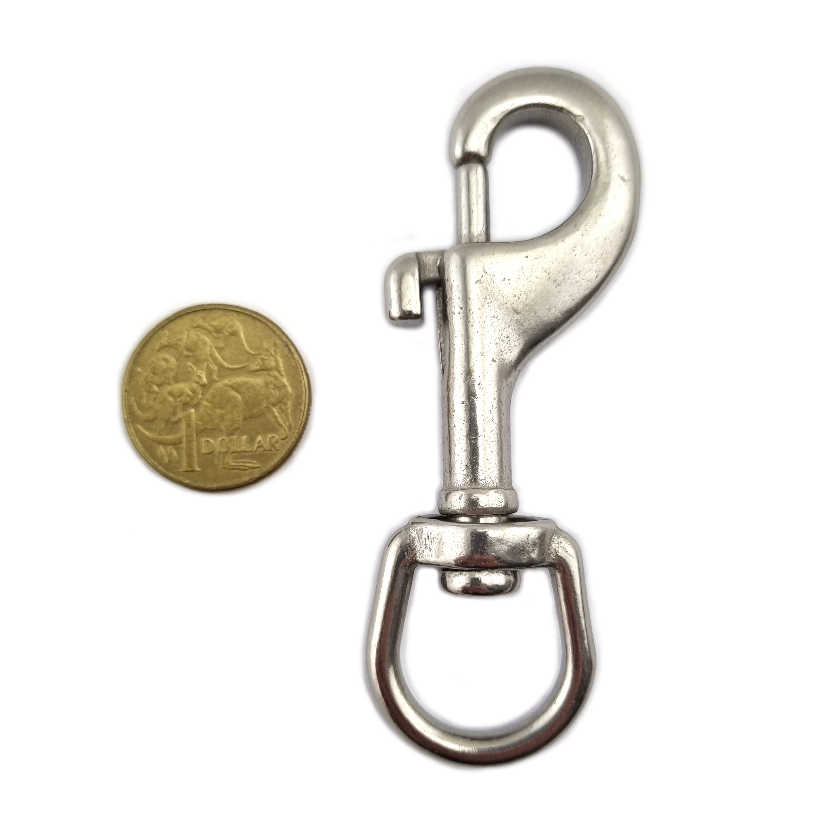 Pet / Dog collar snap hook (or round swivel eye bolt snap hook) in stainless steel. Shop chain.com.au