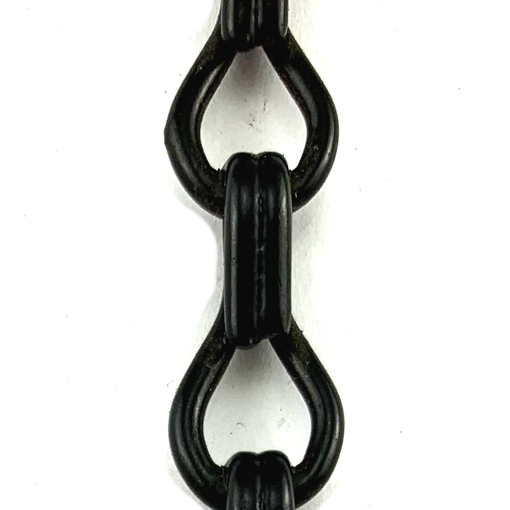 Double Jack Chain Black Powder Coated, size 2mm. Order by the metre. Melbourne, Australia.