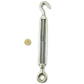 Open Body Turnbuckle - Stainless Steel - Hook and Eye Size 12mm. Melbourne Australia