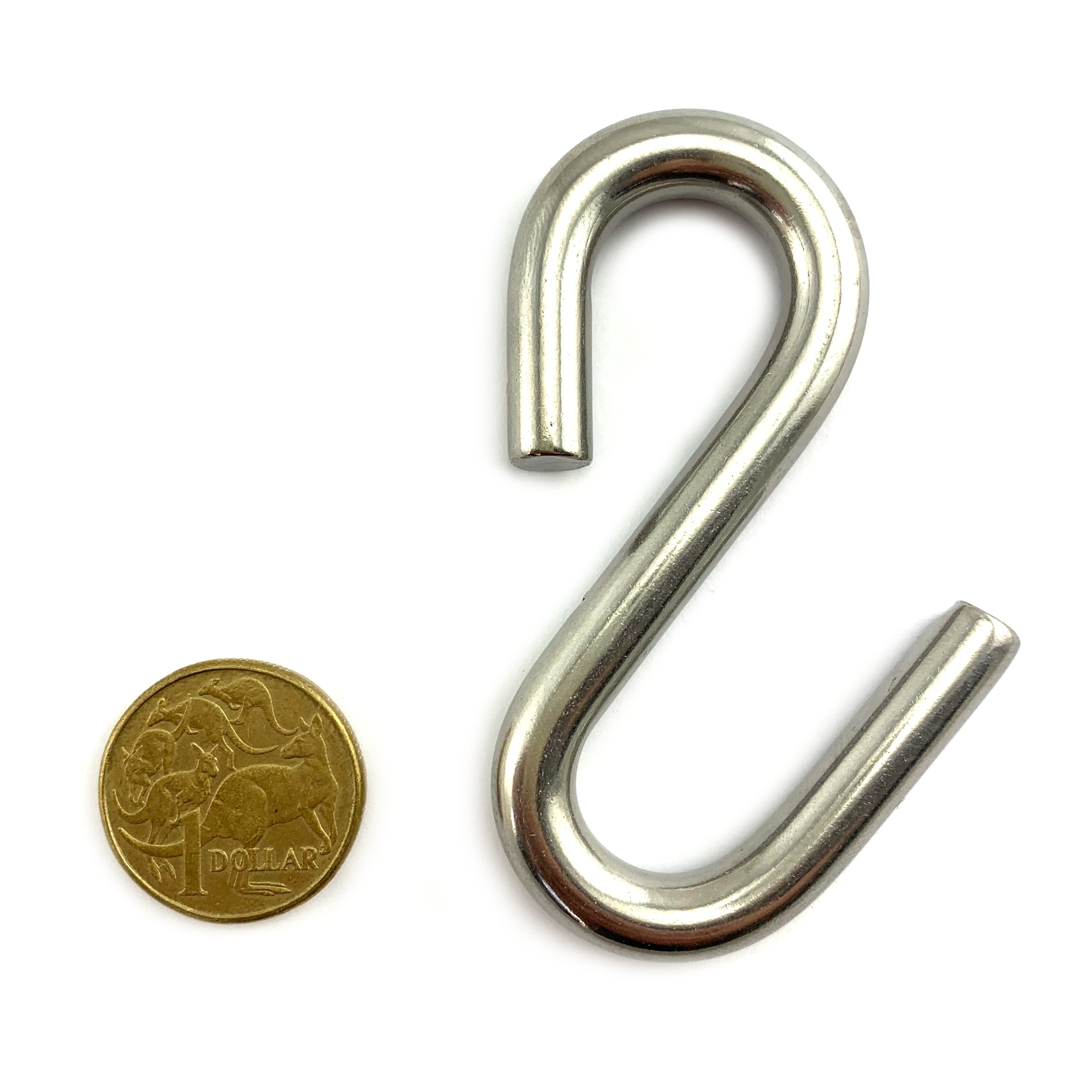 S-hook long arm in marine grade stainless steel. Australia wide Shipping. Shop hardware online chain.com.au.