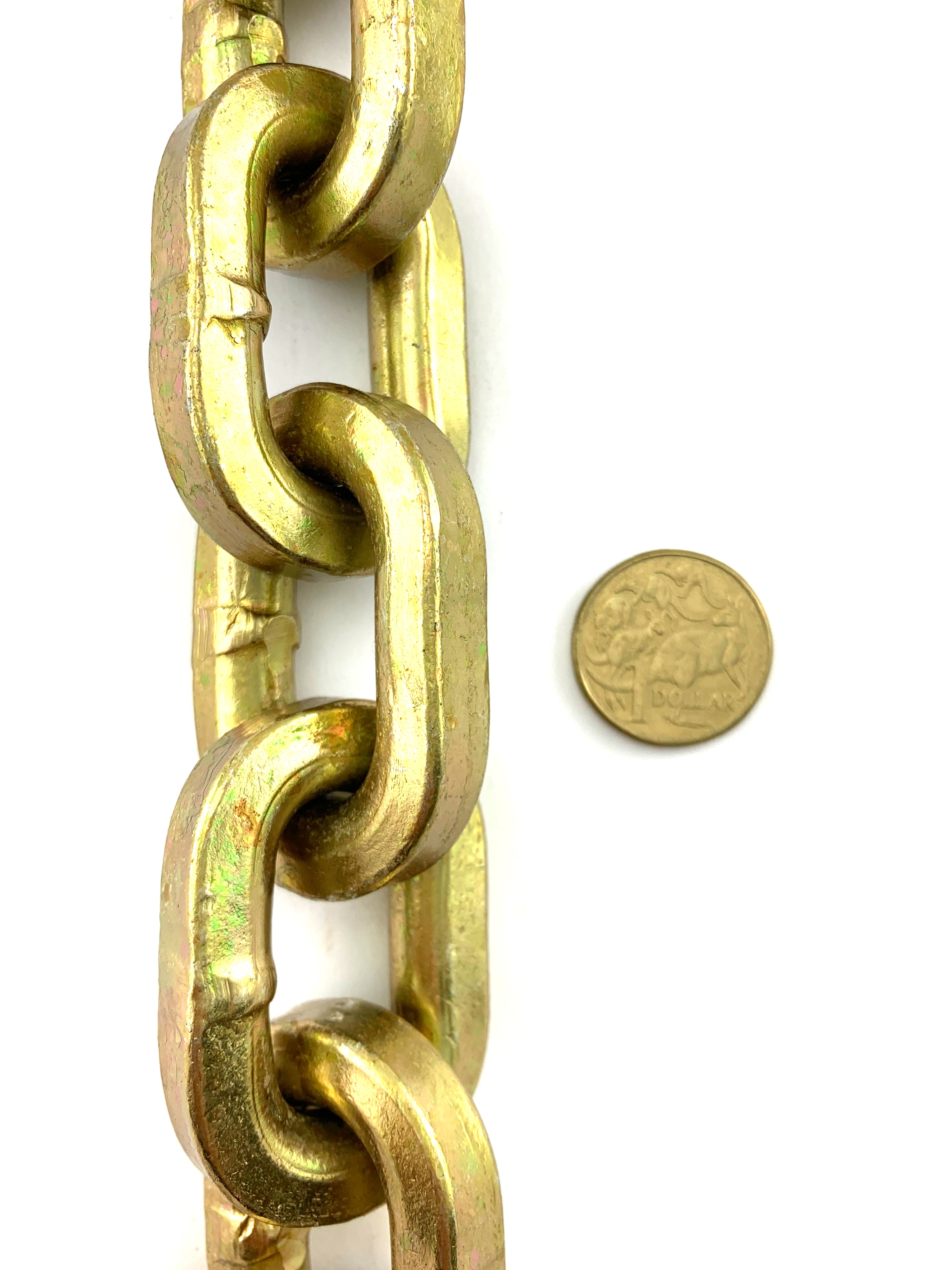 Double-hardened premium square security chain, size: 10.5mm, order by the metre. Australia.