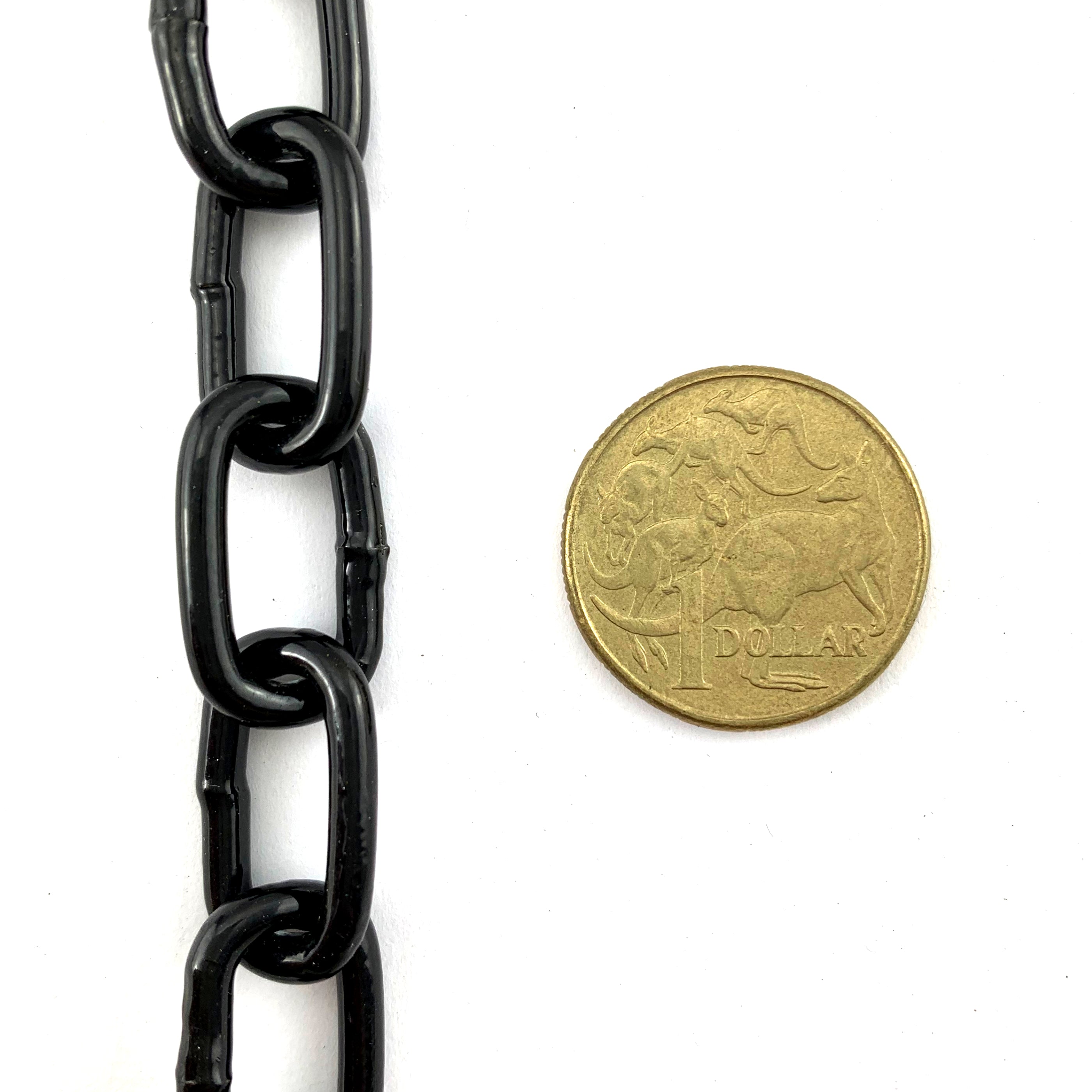 Welded Steel Chain Black Powder Coated 3mm By The Metre