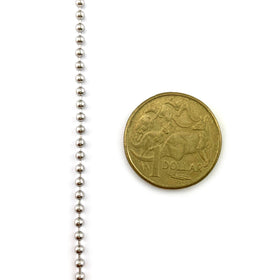Ball Chain in Stainless Steel size 2.3mm. Chain by the metre. Australia