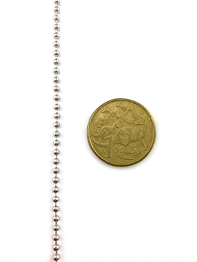 ball chain in type 316 marine grade stainless steel, size: 2.3mm, on a 30-metre reel. Melbourne, Australia.