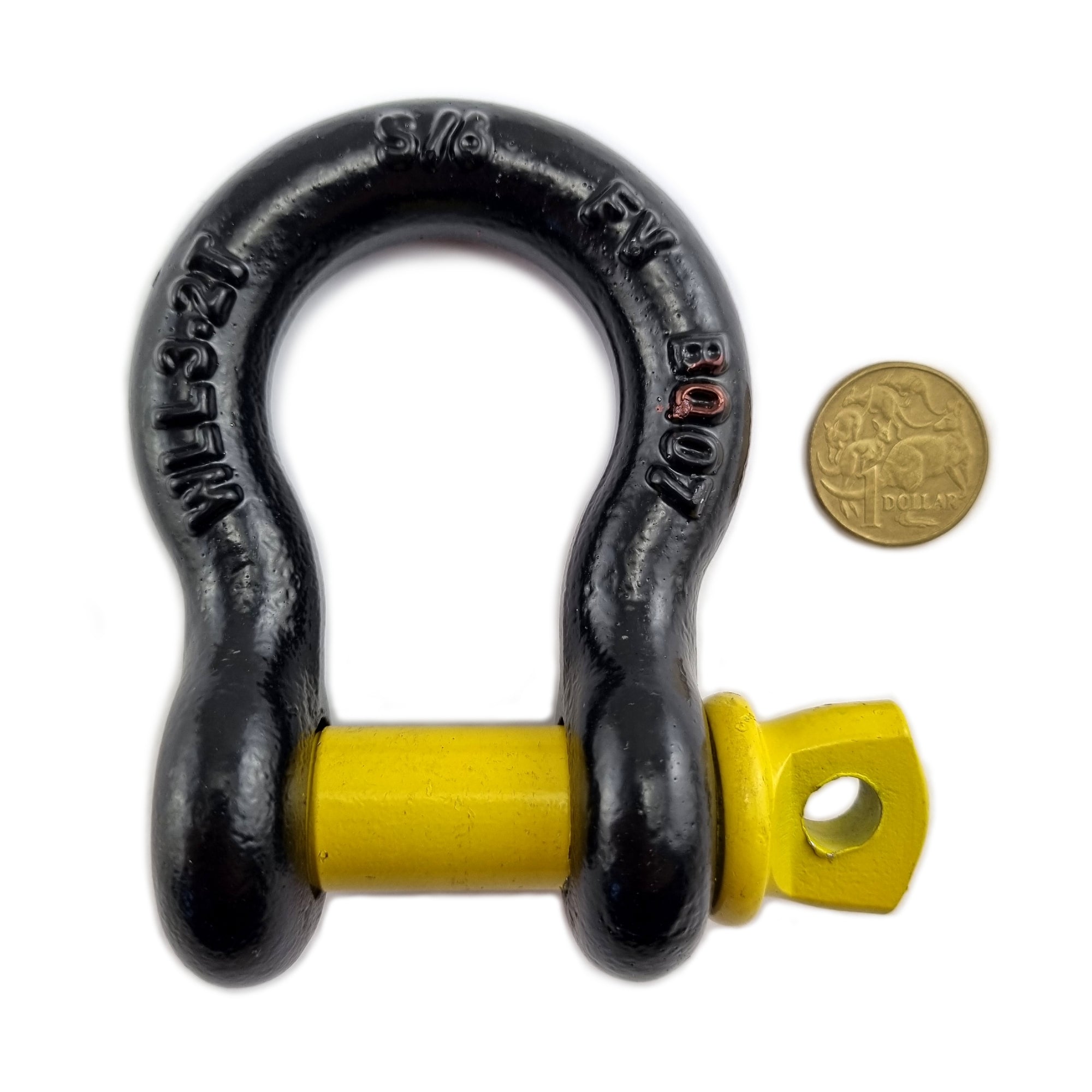 3.2 Tonne black bow shackle, grade S, complies with AS 2741. Shop hardware online chain.com.au