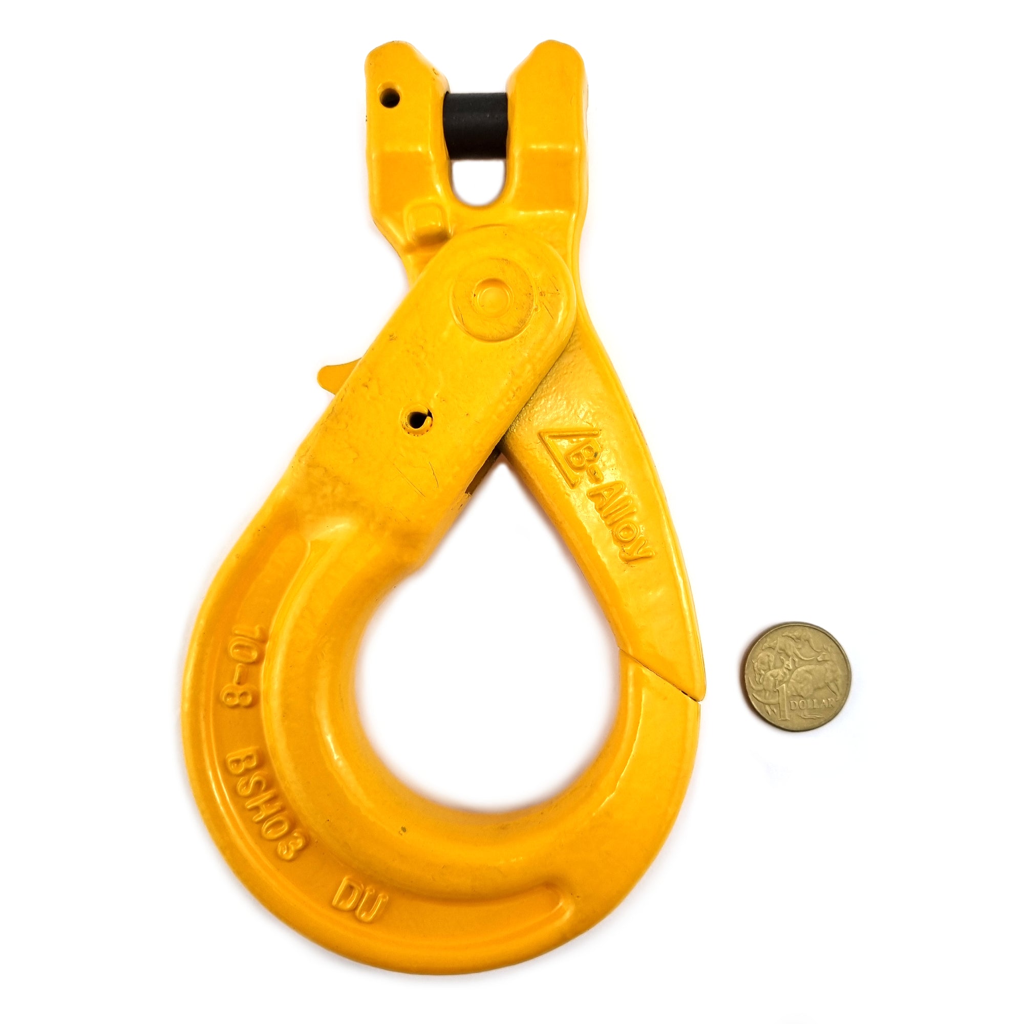 10mm Clevis self locking hook, grade T(80) with 3.2 tonne rating. Shop hooks and hardware chain.com.au