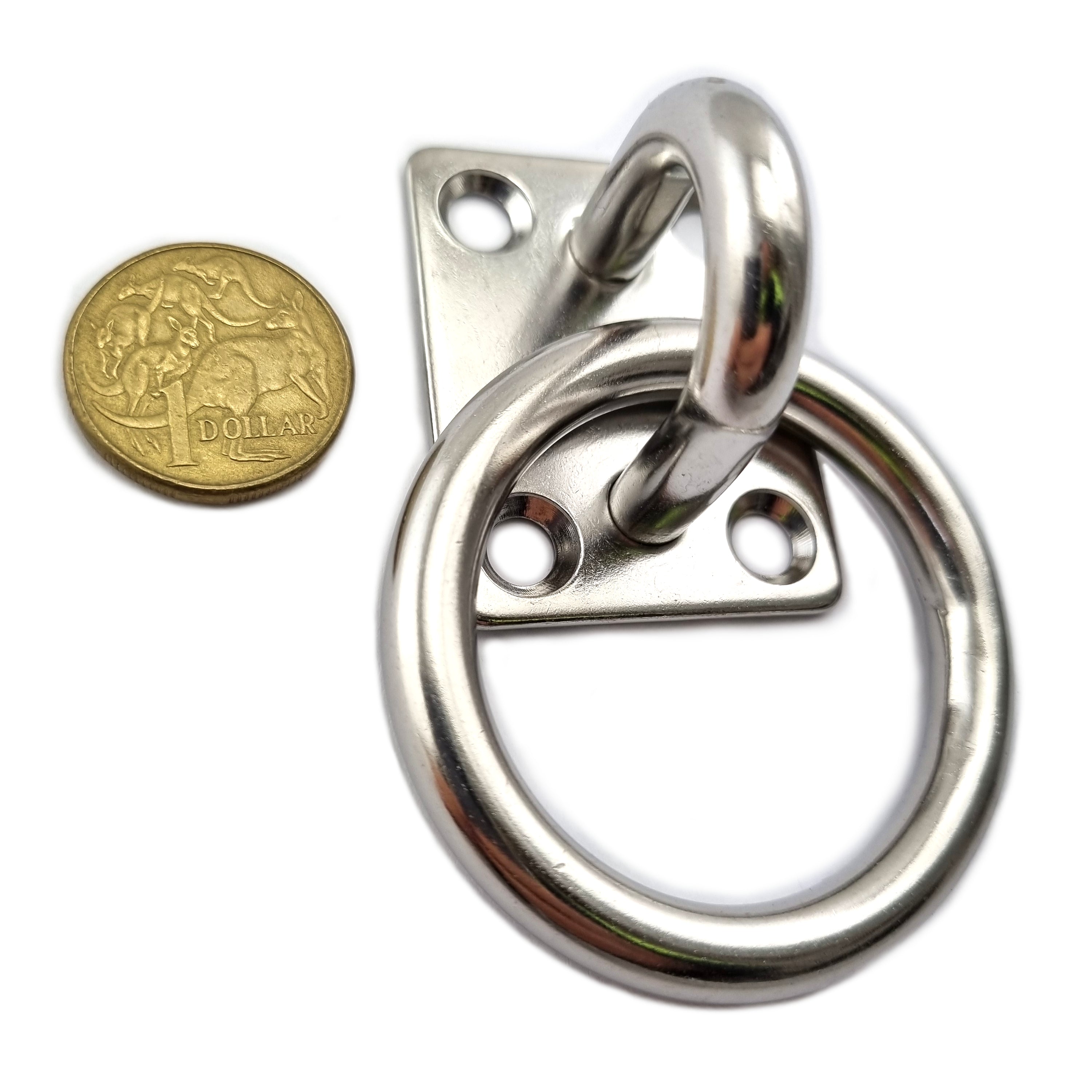 8mm Eye Plate with ring in type 316 marine grade stainless steel. Shop hardware chain.com.au