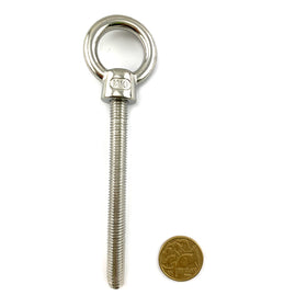 Lifting Eye Bolt - Stainless Steel - 10mm x 100mm Thread. Australia.