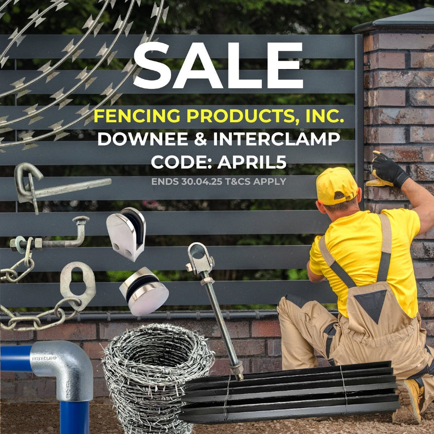 5% off our range of fencing equipment and accessories inc. Downee and Interclamp