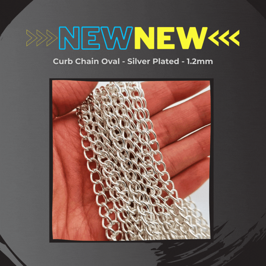 NEW! Oval Curb Jewellery Chain Silver Plated