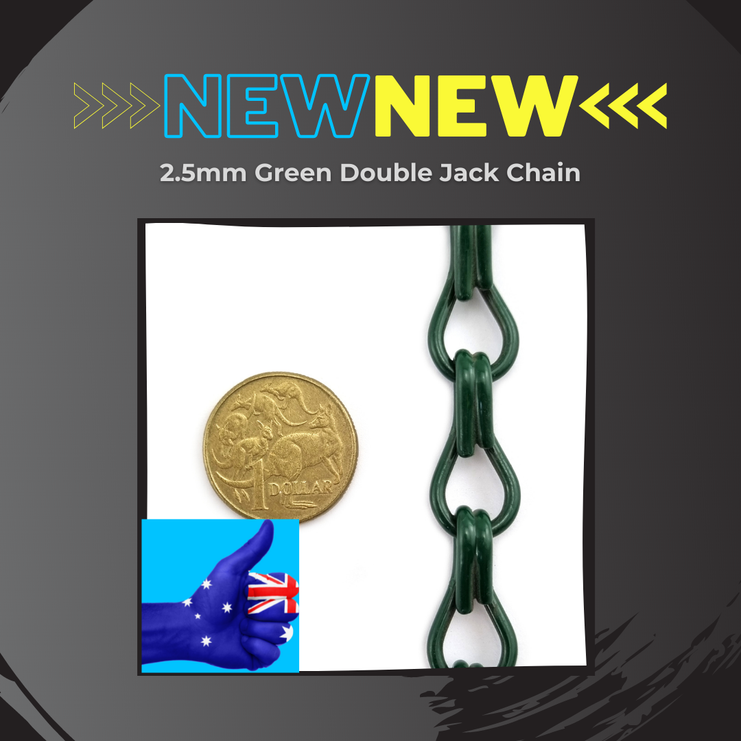 New! 2.5mm Green Powder Coated Double Jack Chain