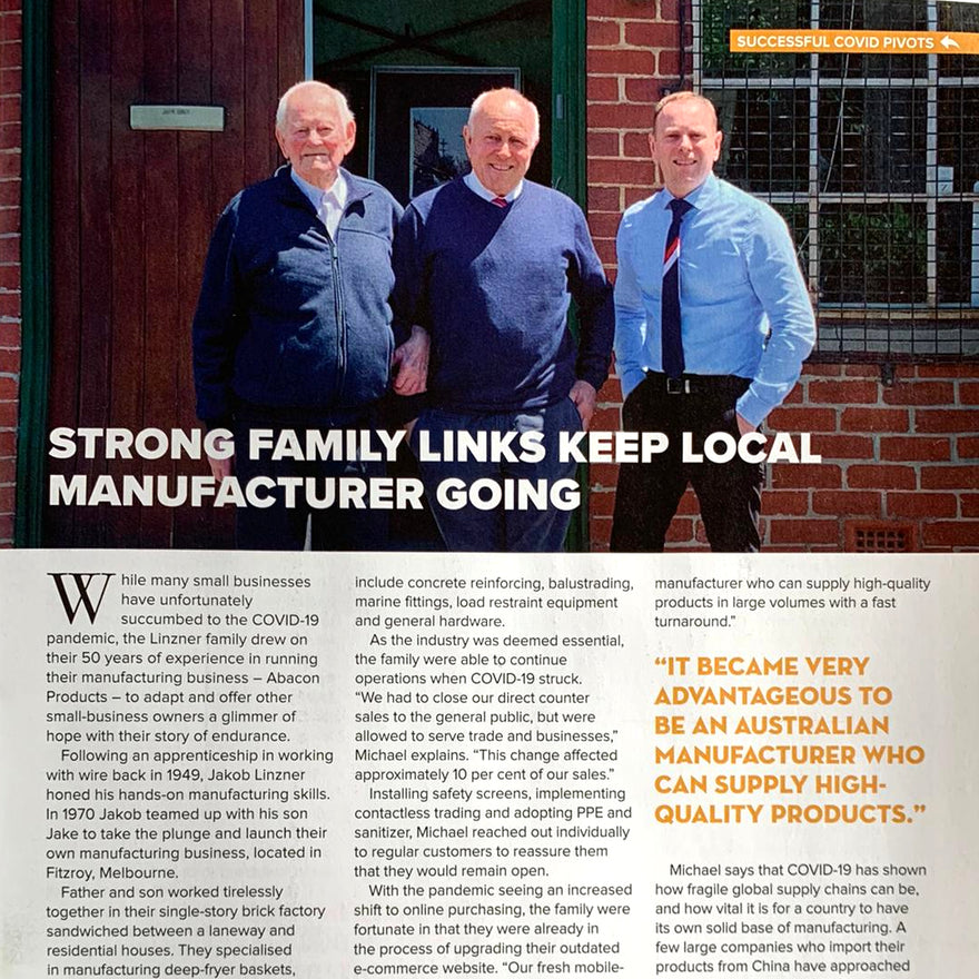 Jake and Micheal Linzner of Abacon Products and Chain.com.au Interview in Inside Small Business Magazine 2021