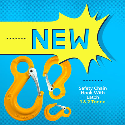 Built for Strength: The New Safety Chain Hook with Latch. Australia wide shipping.