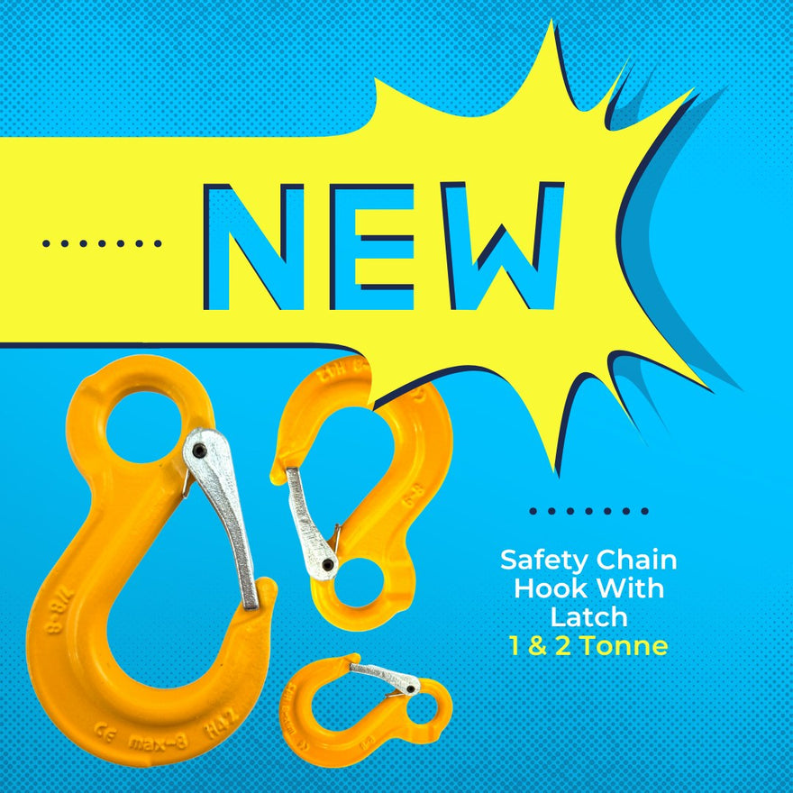 Built for Strength: The New Safety Chain Hook with Latch. Australia wide shipping.