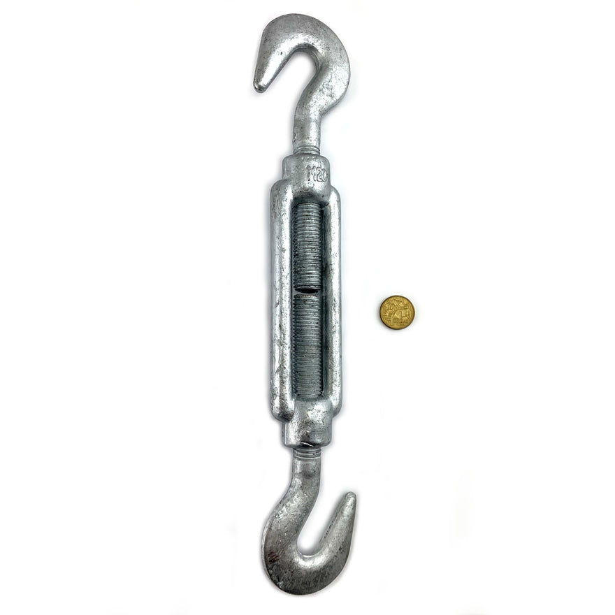 20mm Hook-Hook Galvanised Turnbuckle. Australia