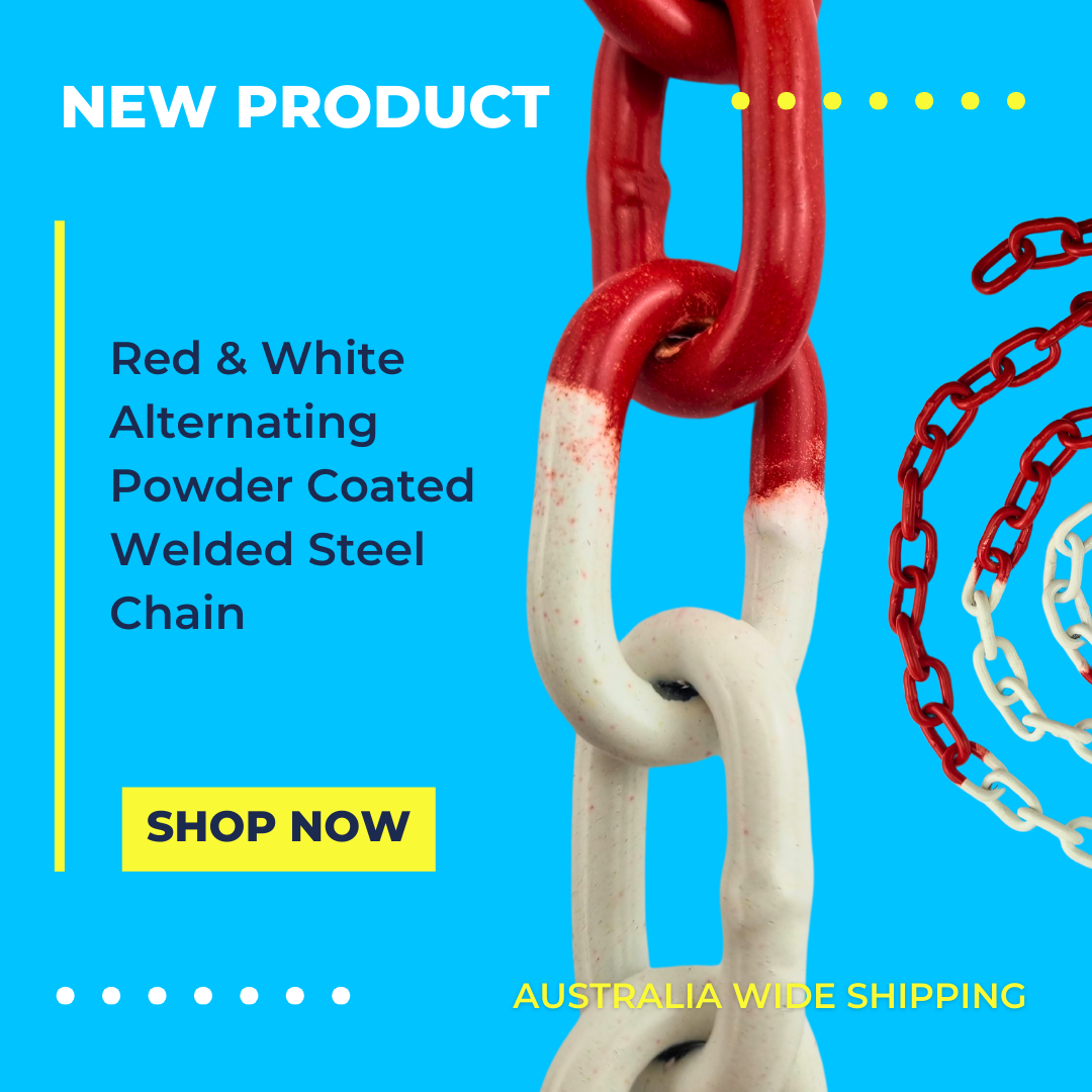 NEW! Red & White Powder Coated Chain | Chain.com.au