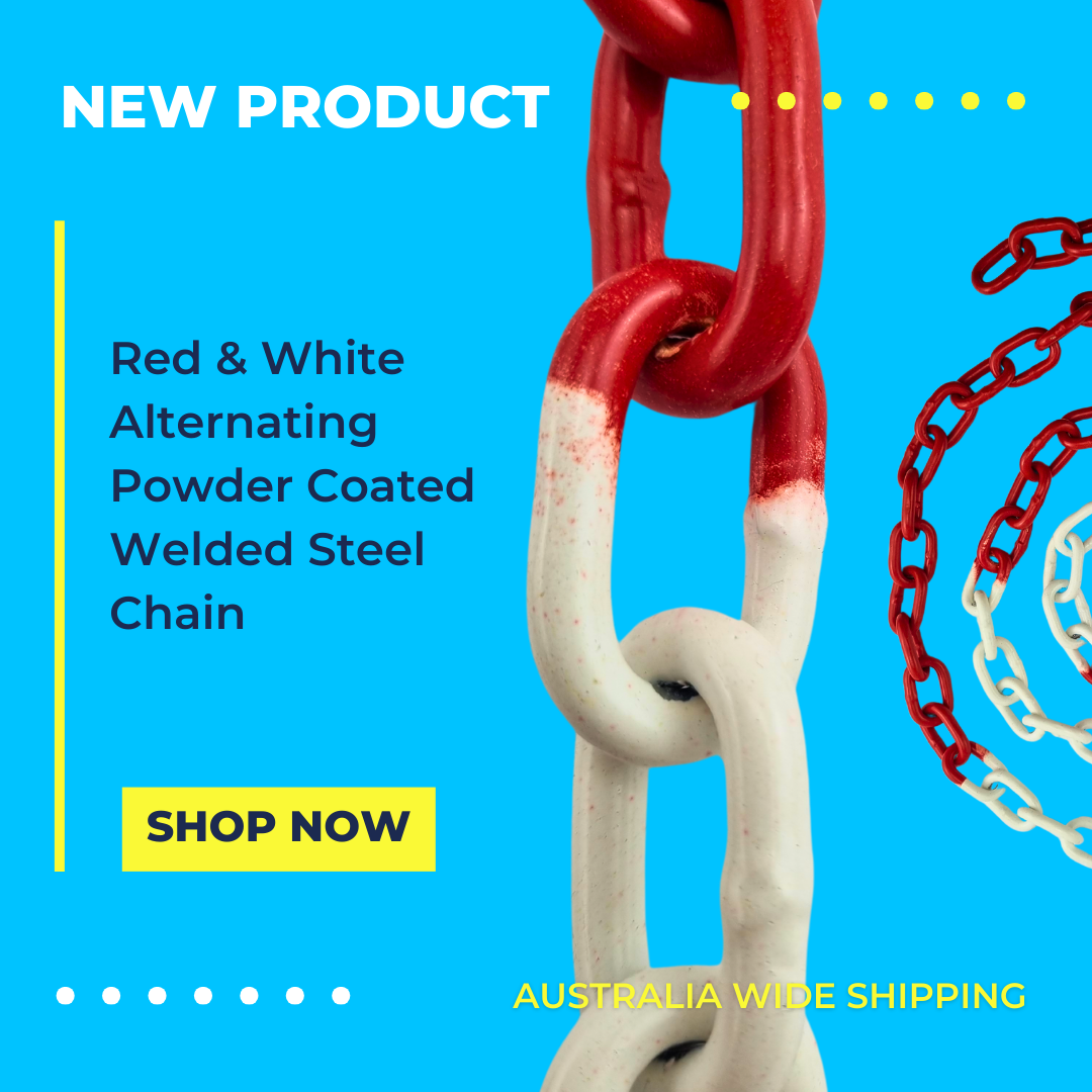 Powder Chain Pack NEW! Red & White Powder Coated Chain | Chain.com.au