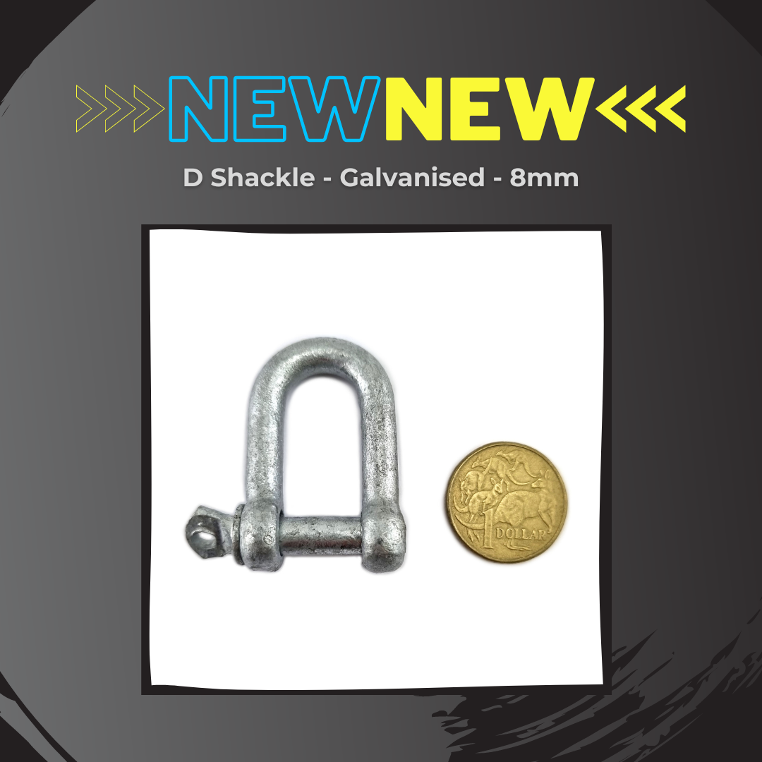NEW! 8mm Galvanised D-Shackle