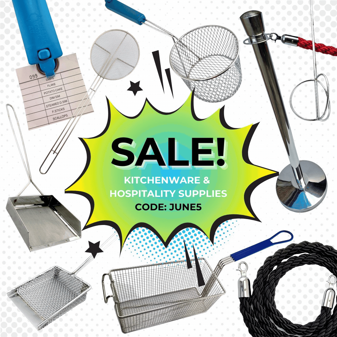 Kitchenware & Hospitality Equipment Sale. Australia Wide Shipping