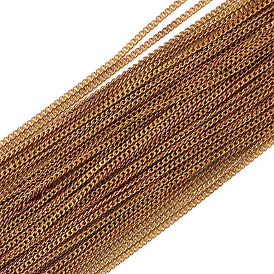 Jewellery Curb Chain in a Copper finish. Size C100 - 1.0mm. Quantity 25 metres. Australia