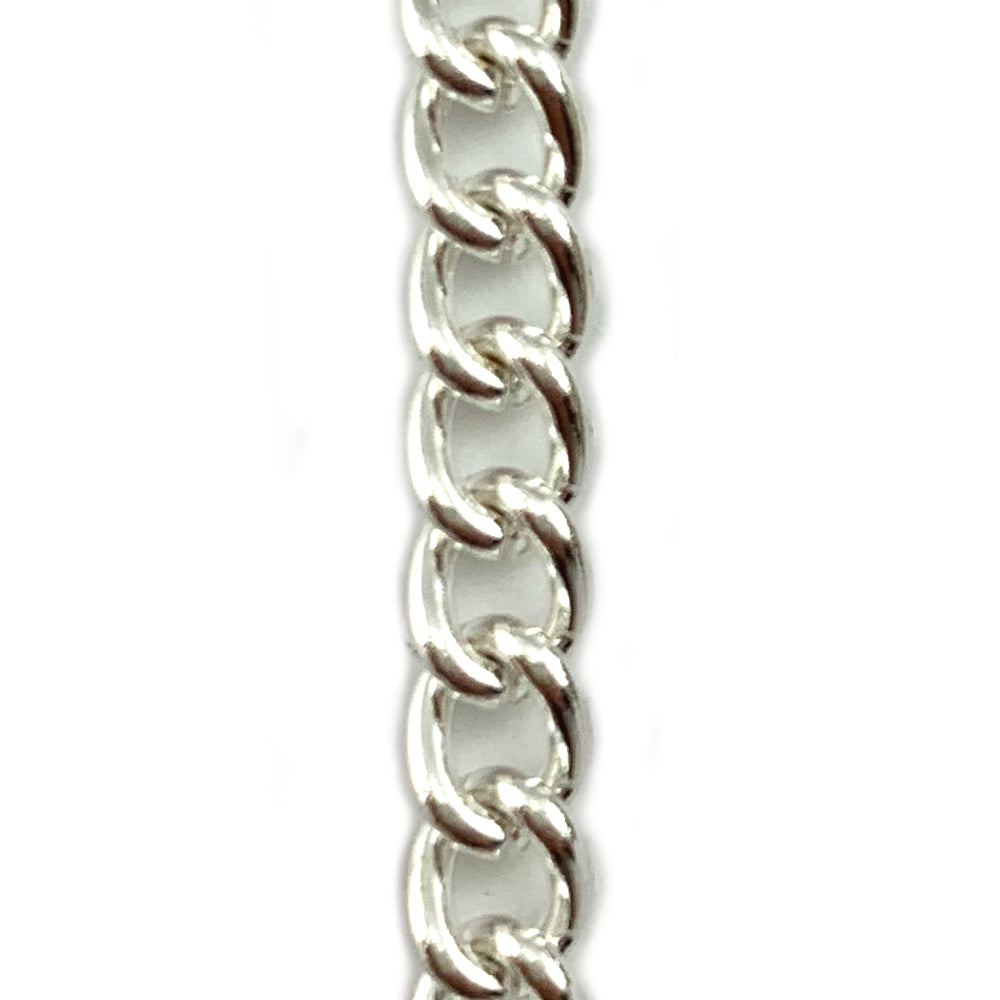 Silver plated jewellery curb chain. Melbourne, Australia.