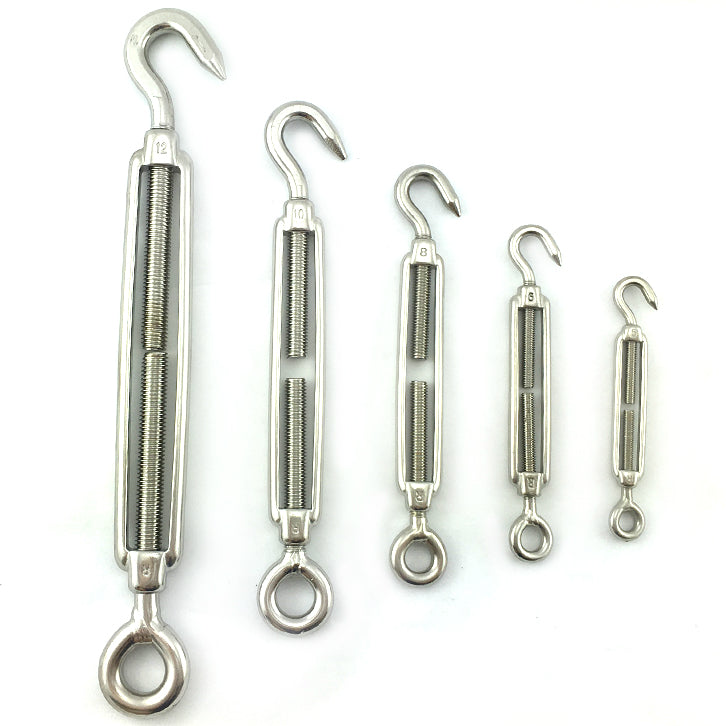 Open Body Turnbuckle - Stainless Steel - Hook and Eye 