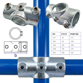 Two Socket Cross for Galvanised Pipe by Interclamp Code 119. Shop rail and pipe fittings online chain.com.au