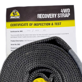 12,000kg / 12 Tonne Recovery Strap – Heavy-Duty Nylon. Test Certificate Provided. Brand: Black Rat. Shop 4WD Accessories at Chain.com.au. Australia-Wide Shipping.