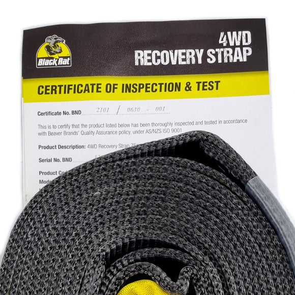 12,000kg / 12 Tonne Recovery Strap – Heavy-Duty Nylon. Test Certificate Provided. Brand: Black Rat. Shop 4WD Accessories at Chain.com.au. Australia-Wide Shipping.