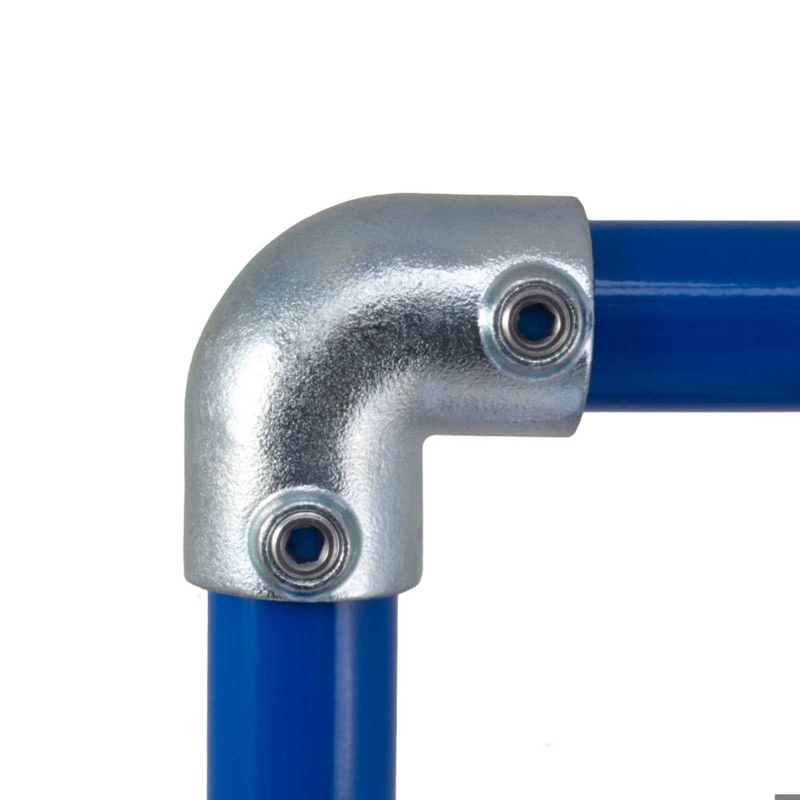 Two Way Elbow 90° Angle Joint for Galvanised Pipe (Interclamp Code 125). Shop rail and pipe fittings online chain.com.au. Australia wide delivery.