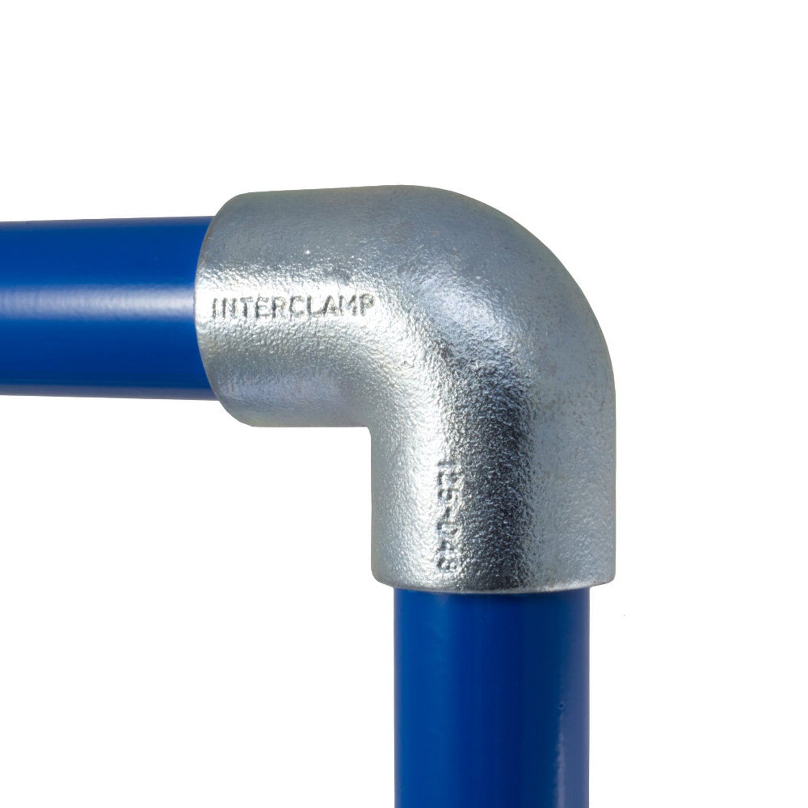 Two Way Elbow 90° Angle Joint for Galvanised Pipe (Interclamp Code 125). Shop rail and pipe fittings online chain.com.au. Australia wide delivery.