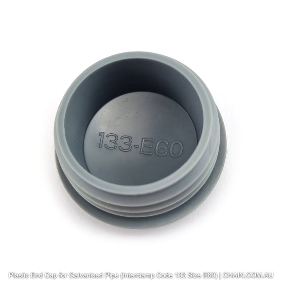 Plastic End Cap for Galvanised Pipe. Size: E60. Interclamp Code 133. Shop rail & pipe fittings online chain.com.au