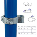 Gate Hinge Eye for Galvanised Pipe (Interclamp Code 138). Shop online chain.com.au. Australia wide shipping.