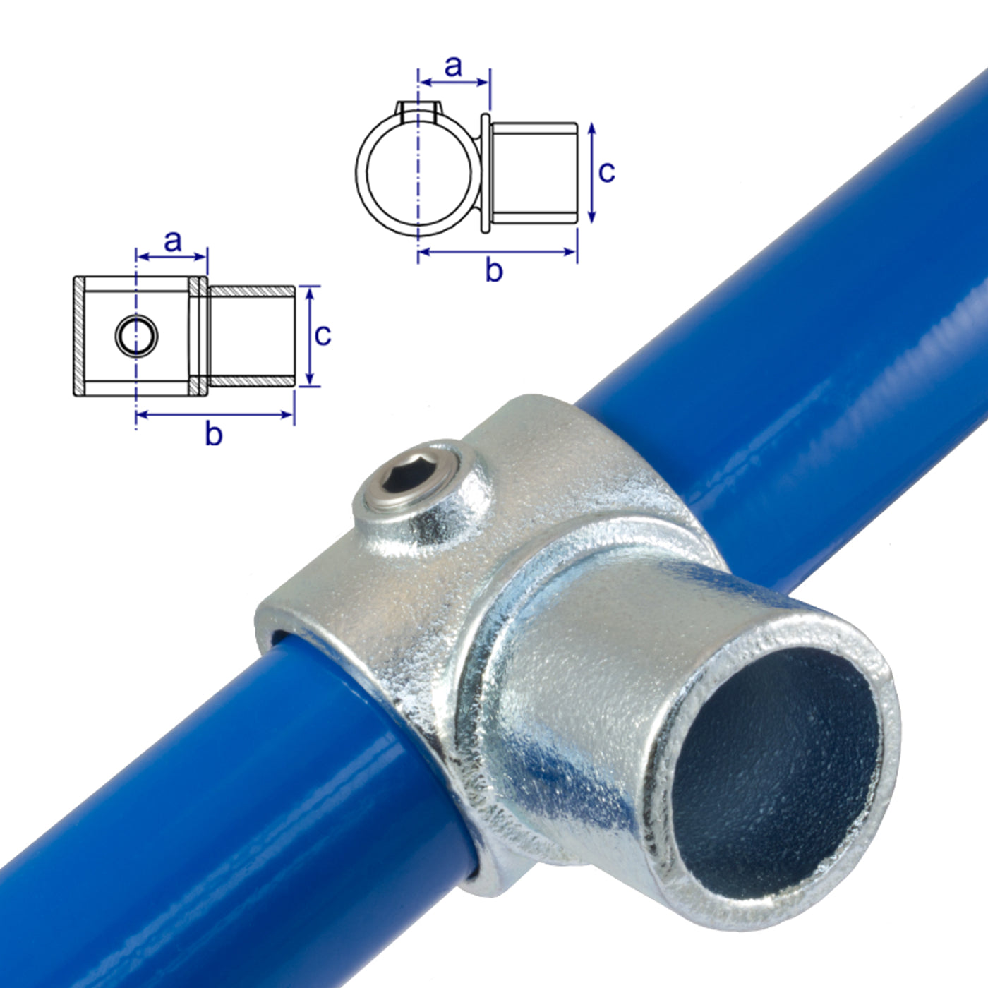 Internal Swivel T for Galvanised Pipe by Interclamp (Code 147). Shop rail & pipe fittings online chain.com.au. Australia wide shipping.