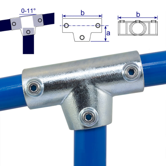 Slope Long T, 0° to 11° for Galvanised Pipe (Interclamp Code 155). Shop online chain.com.au. Australia wide shipping.