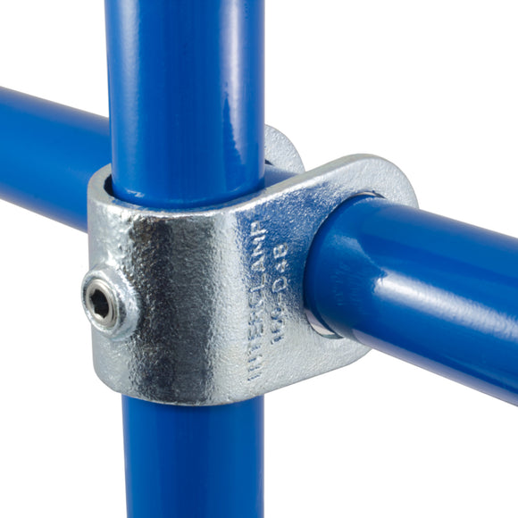 Clamp-on Crossover by Interclamp, Code 160. Shop rail, pipe and fence fittings online chain.com.au. Australia wide shipping.