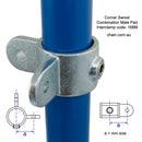 Corner Swivel Combination Male Part, Interclamp Code 168M. Shop rail, pipe and fence fittings online chain.com.au. Australia wide shipping.