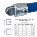 Single Swivel Combination Female Part, Interclamp Code 173F. Shop rail, pipe and fence fittings online chain.com.au. Australia wide shipping.