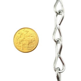 Australian made Single Jack Chain in galvanised finish, quantity 30 metres supplied in a bucket. Melbourne, Australia.