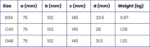 Side Mount Upright Support for Galvanised Pipe, by Interclamp. Shop chain.com.au - measurements. Australia wide shipping.